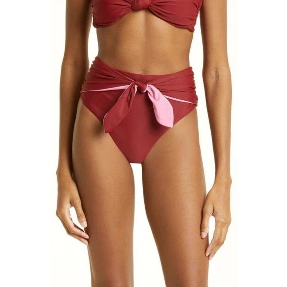 Veronica Beard Azoia Tie Front Bikini Bottom size Small
